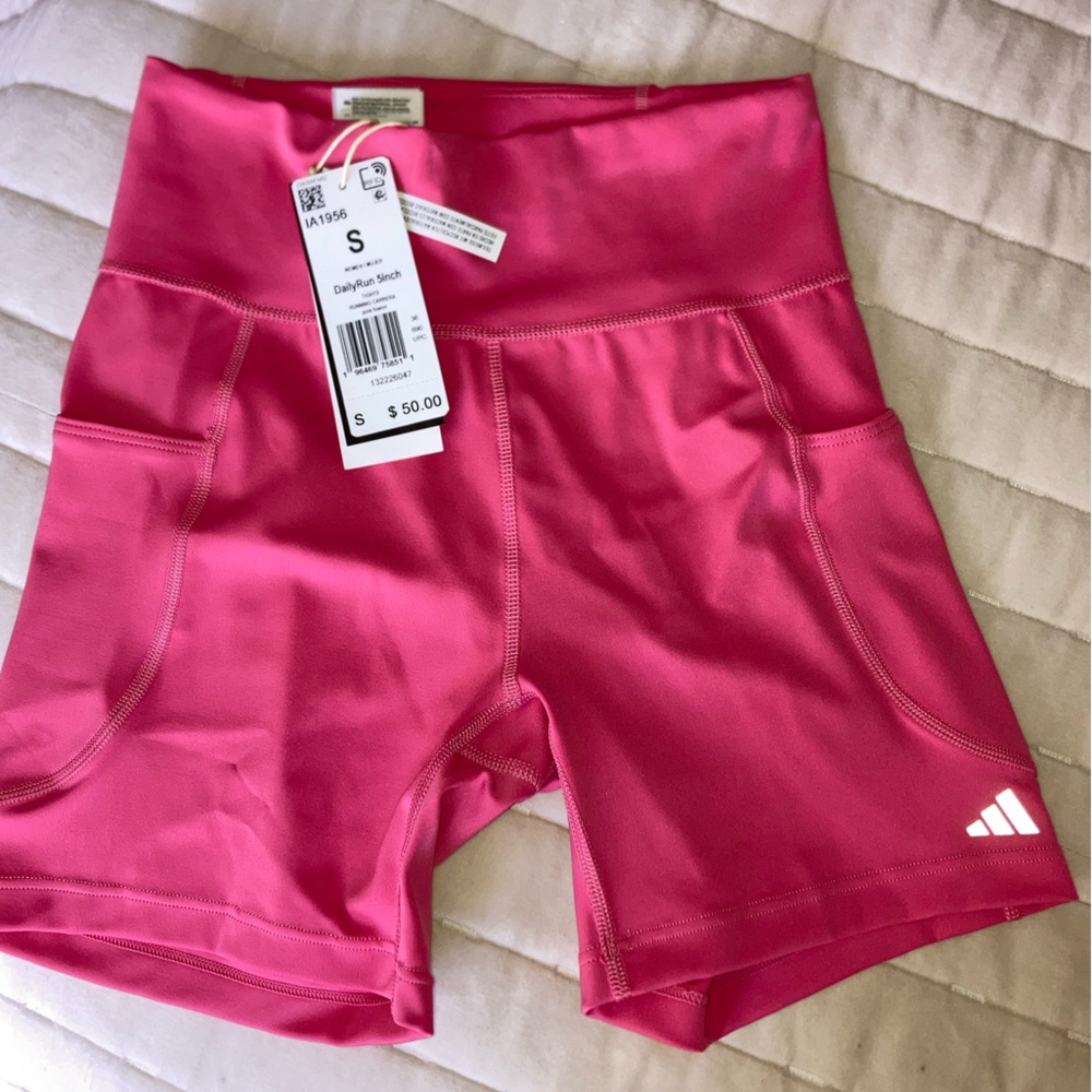 Adidas | NWT | DailyRun 5” Short Tights | S | Pink Fusion